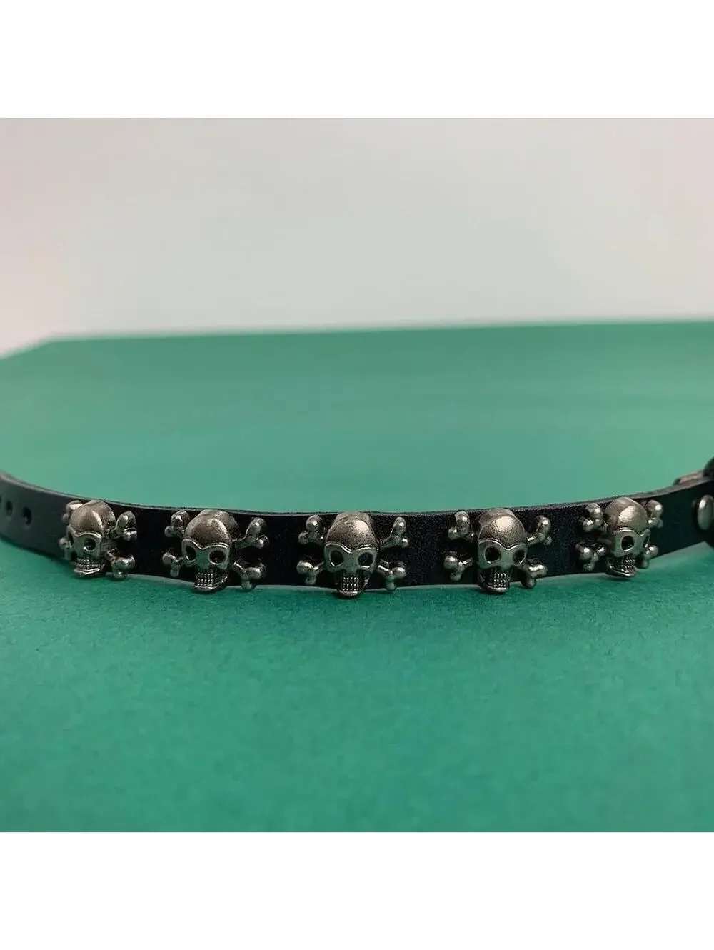 Skeleton grunge punk black bracelet